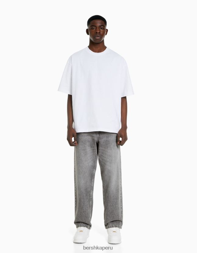 gris Bershka hombres vaqueros holgados de colores 806J6B3112