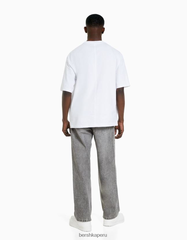 gris Bershka hombres vaqueros holgados de colores 806J6B3112