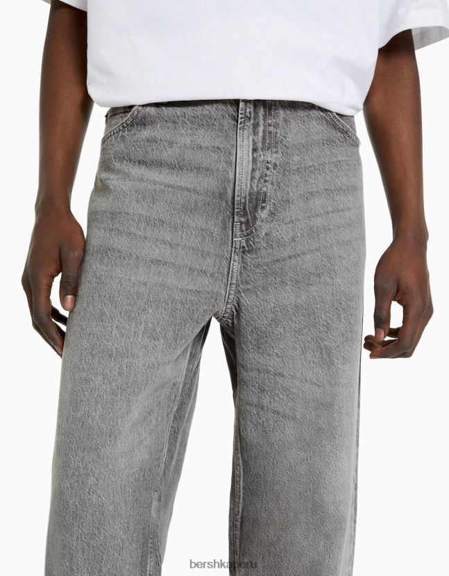 gris Bershka hombres vaqueros holgados de colores 806J6B3112