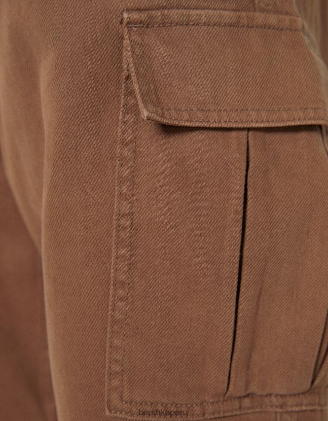 marrón Bershka hombres jeans cargo con paracaídas 806J6B3204