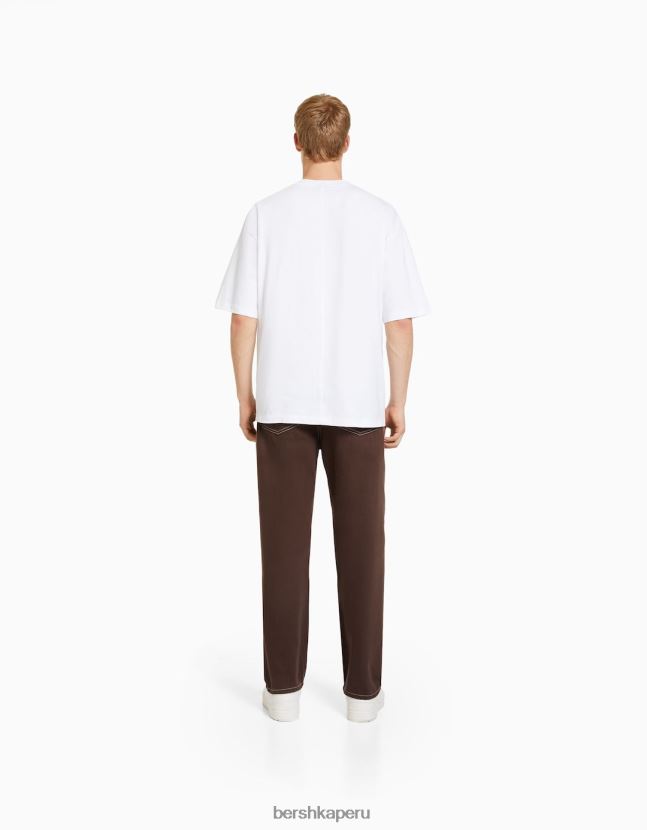 marrón Bershka hombres vaqueros anchos de los 90 806J6B3134
