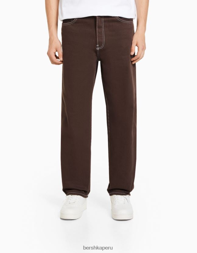 marrón Bershka hombres vaqueros anchos de los 90 806J6B3134