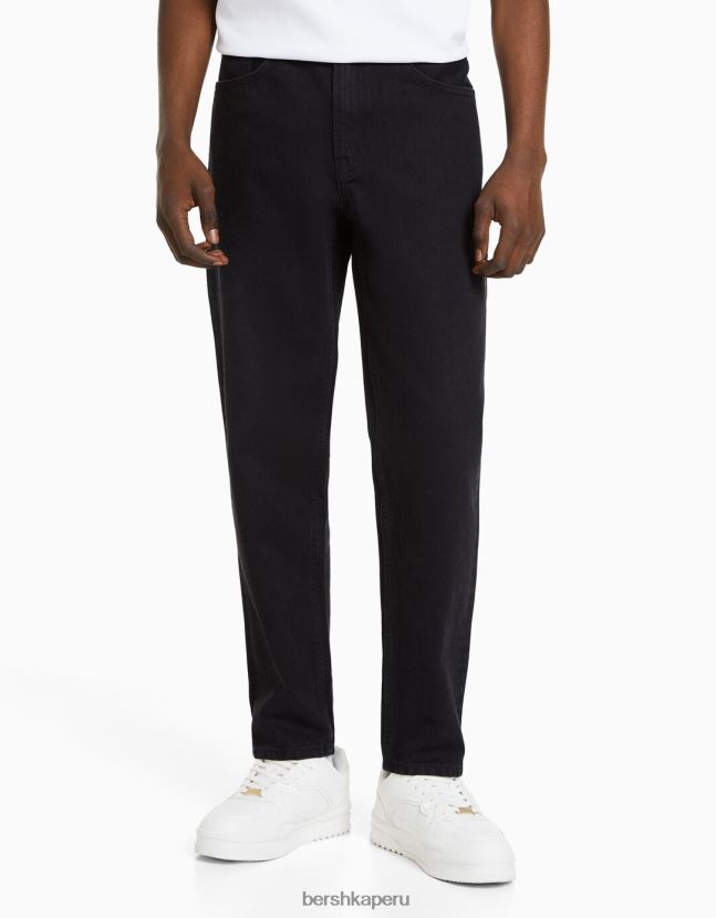 negro Bershka hombres vaqueros vintage rectos 806J6B3127