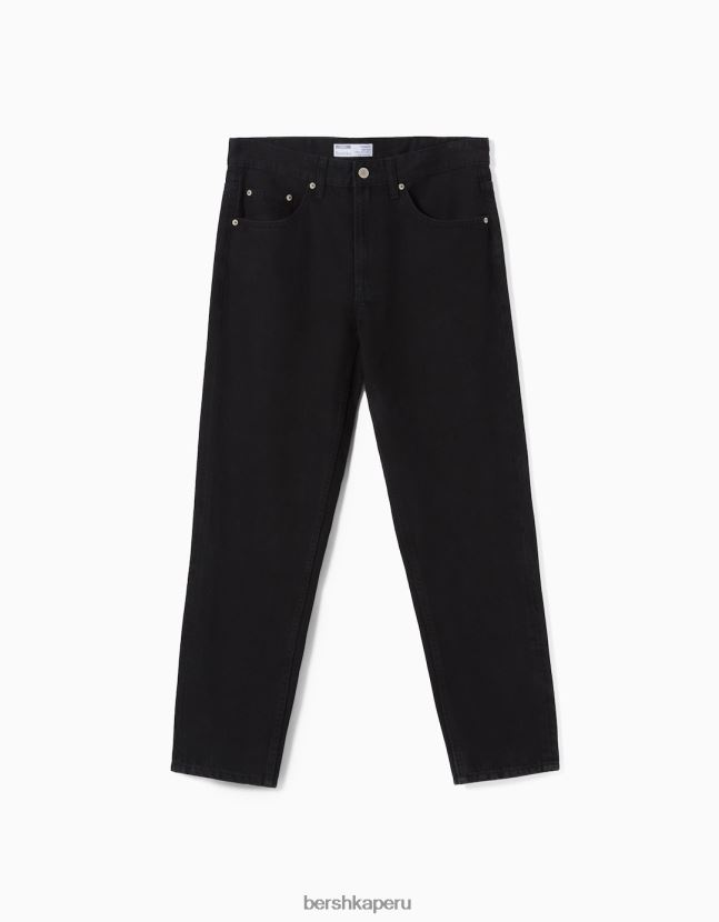 negro Bershka hombres vaqueros vintage rectos 806J6B3127