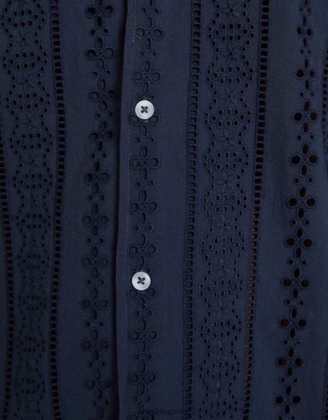 Armada Bershka hombres camisa de manga corta con bordado suizo 806J6B2880