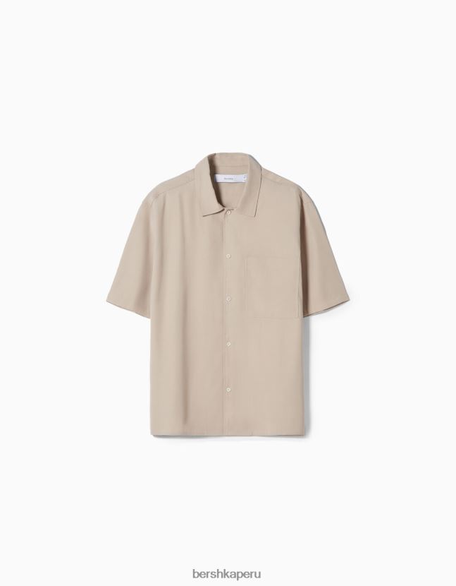 arena Bershka hombres camisa de manga corta con corte holgado 806J6B2905