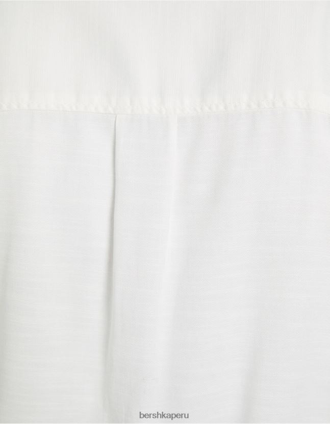 blanco Bershka hombres camisa rústica holgada de manga corta 806J6B2941