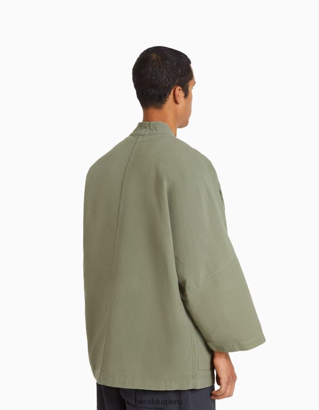 caqui Bershka hombres kimono de manga larga con bolsillos 806J6B2883