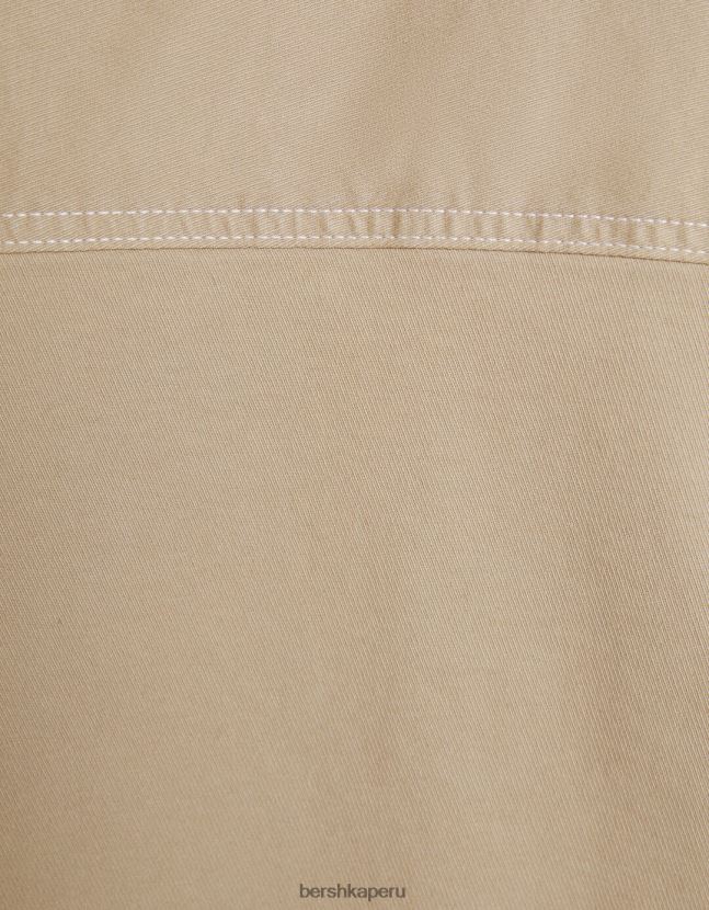 exclusivo Bershka hombres sobrecamisa de algodón con hilos en contraste 806J6B2936