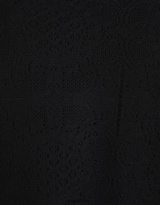 negro Bershka hombres camisa de crochet floral negra 806J6B2922