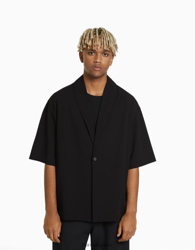 otro Bershka hombres camisa de manga corta con cuello 806J6B2921