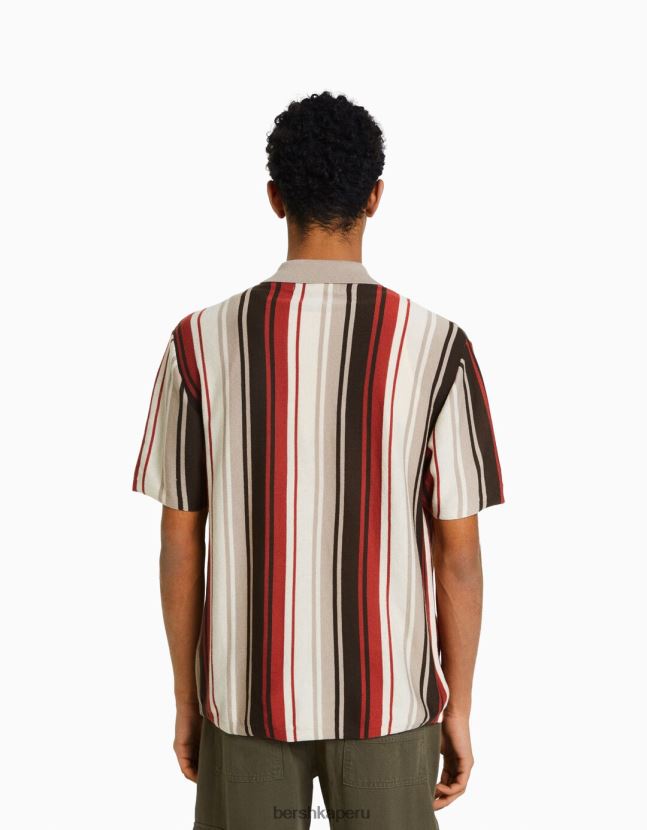 otro Bershka hombres camisa de manga corta con estampado de rayas verticales 806J6B2928