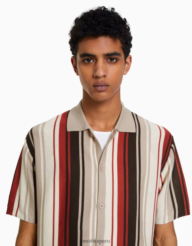 otro Bershka hombres camisa de manga corta con estampado de rayas verticales 806J6B2928