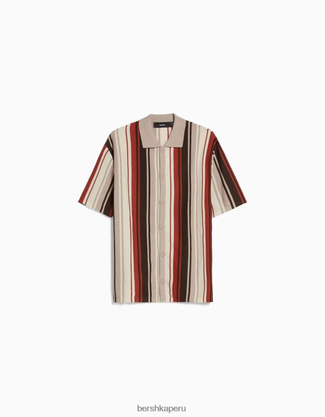 otro Bershka hombres camisa de manga corta con estampado de rayas verticales 806J6B2928