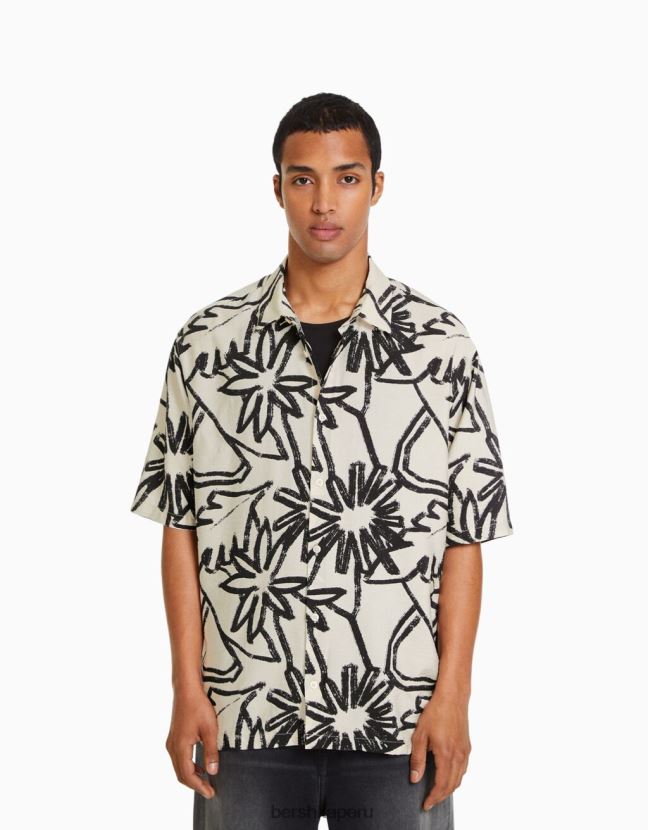 otro Bershka hombres camisa de manga corta con estampado rústico 806J6B2892