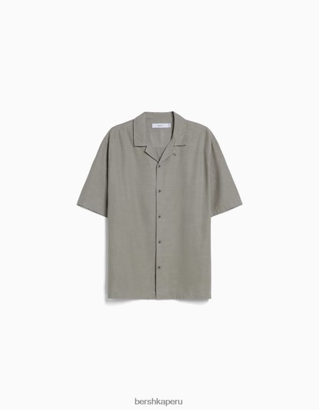 otro Bershka hombres camisa rústica holgada de manga corta 806J6B2944