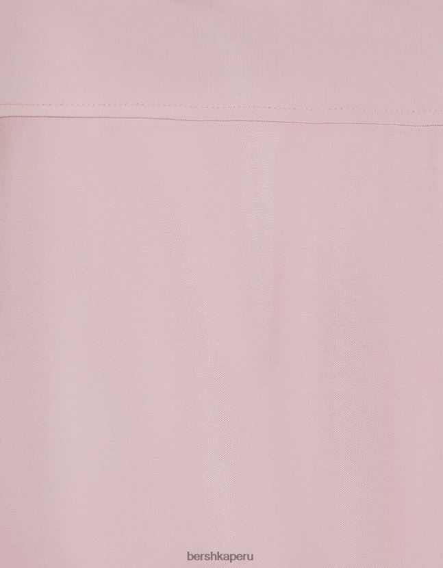 rosa Bershka hombres camisa de manga corta con corte holgado 806J6B2908