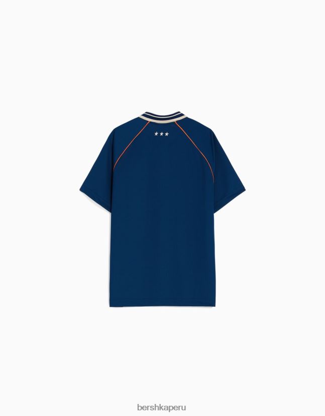 Armada Bershka hombres polo de fútbol retro deportivo de manga corta 806J6B2787
