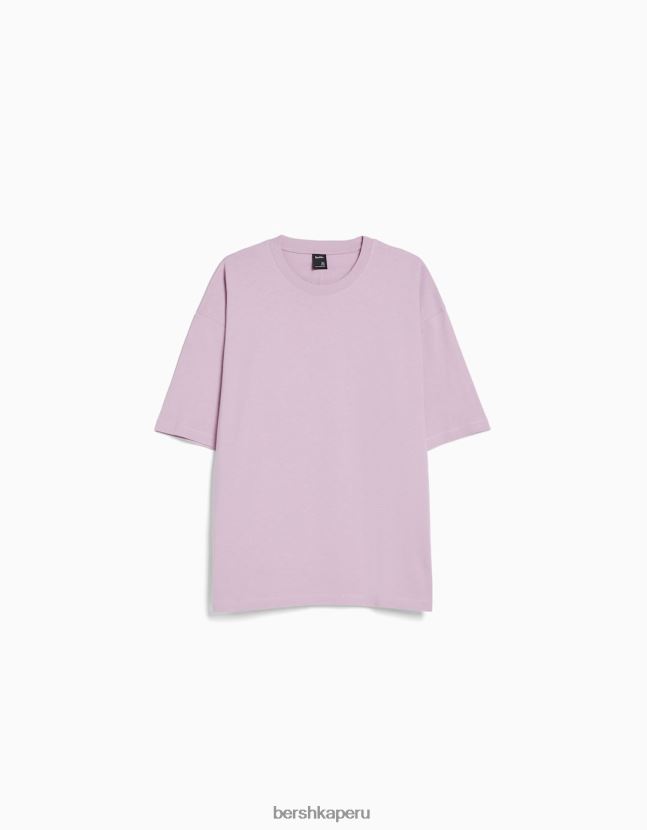 Violeta Bershka hombres camiseta oversize de manga corta 806J6B2661