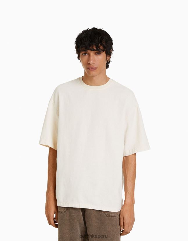 arena Bershka hombres camiseta de manga corta con acabado rústico 806J6B2852