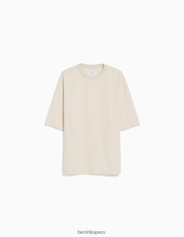 arena Bershka hombres camiseta de manga corta con acabado rústico 806J6B2852