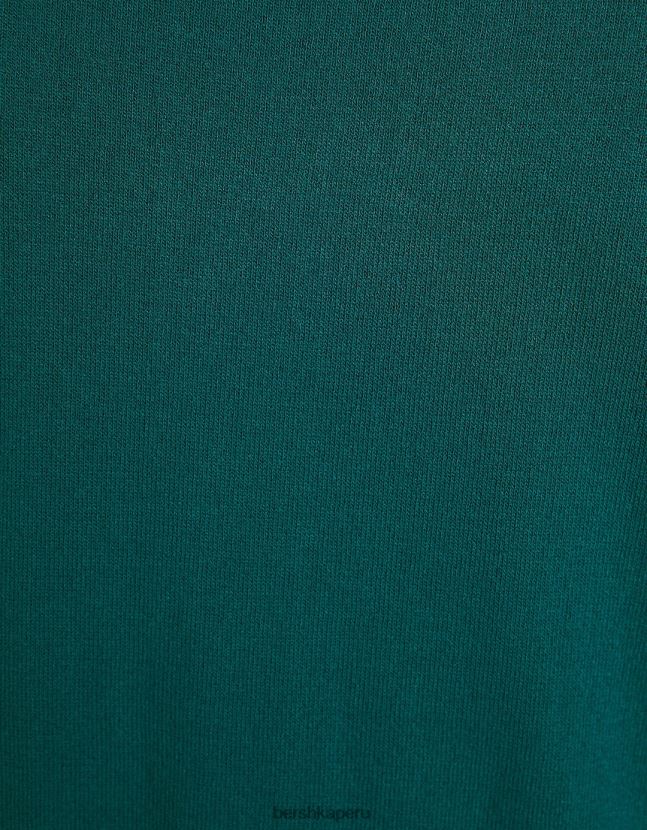 azul Bershka hombres camiseta de manga corta con cuello redondo 806J6B2819