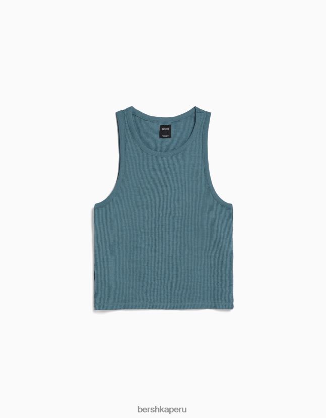 azul Bershka hombres camiseta sin mangas estilo constructor 806J6B2837