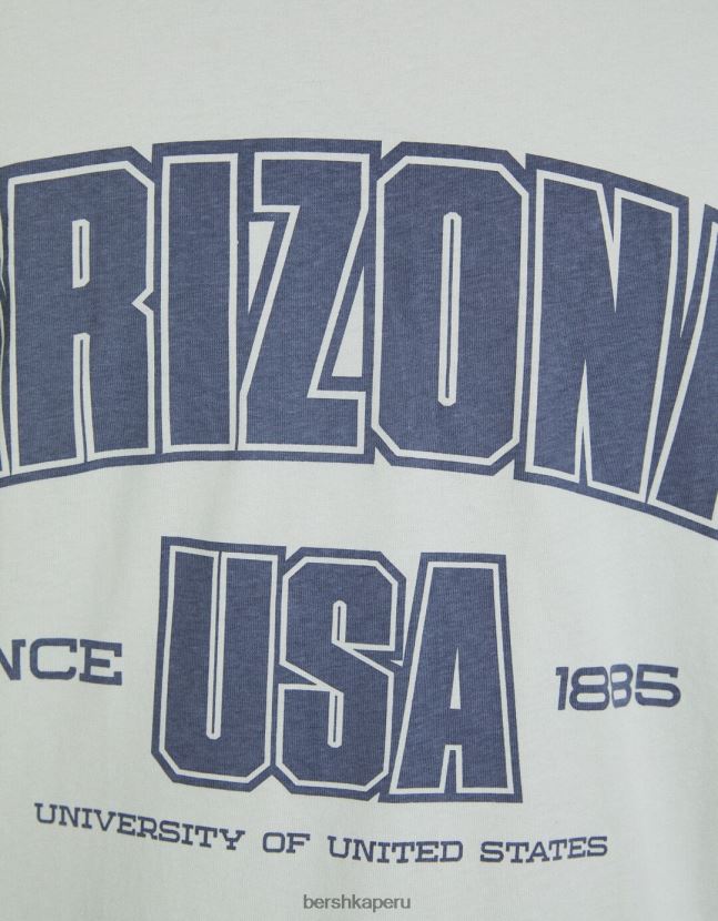 azul claro Bershka hombres playera universitaria de manga corta retro deportiva boxy-fit 806J6B2784