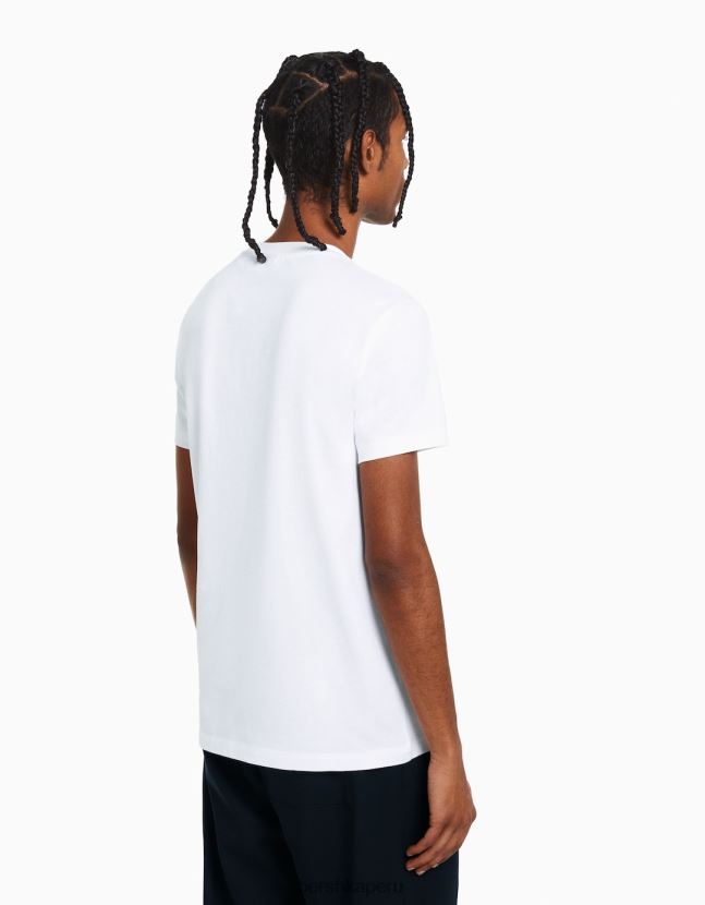blanco Bershka hombres camiseta de manga corta con estampado regular fit 806J6B2727