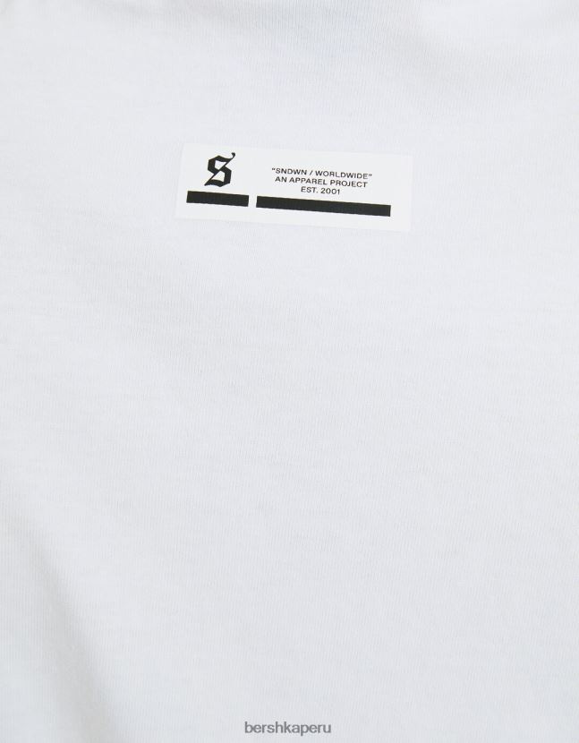 blanco Bershka hombres camiseta oversize sin mangas 806J6B2812