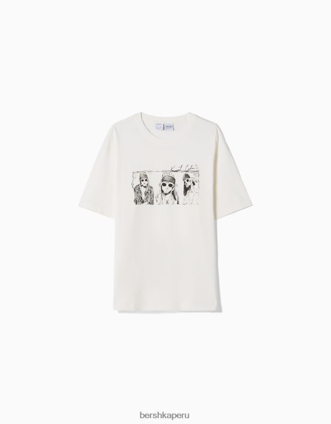 blanco Bershka hombres kurt kobain boxy fit camiseta de manga corta 806J6B2698