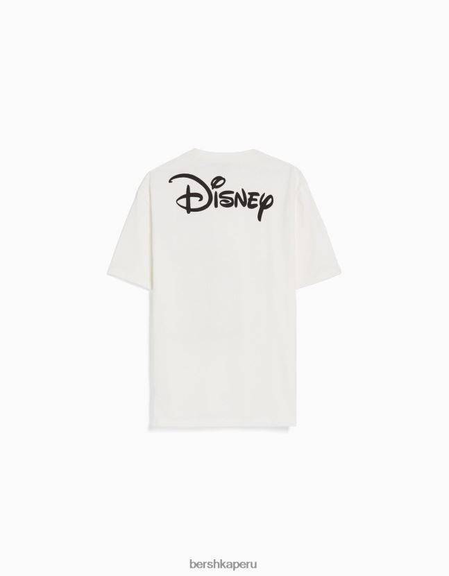 blanco Bershka hombres playera holgada con estampado de disney 806J6B2694