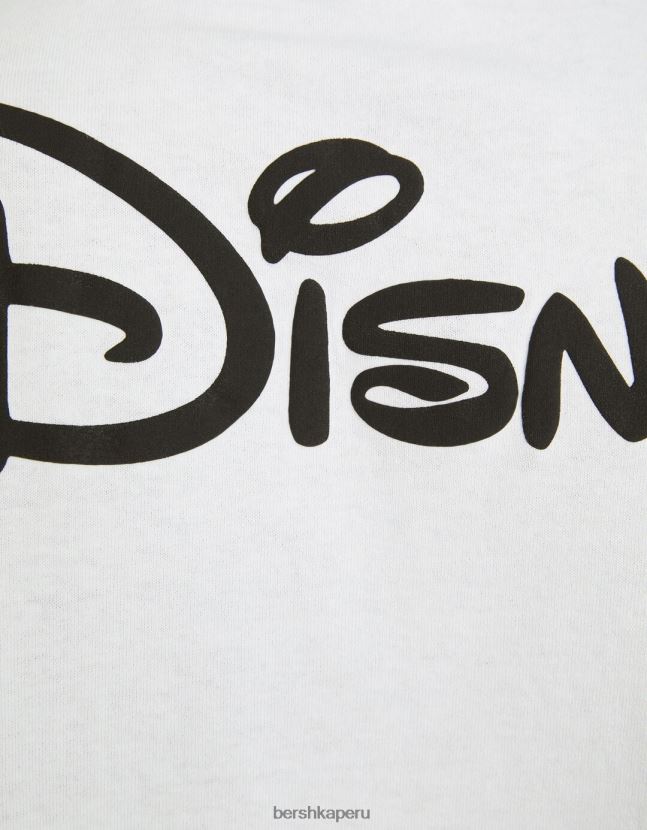 blanco Bershka hombres playera holgada con estampado de disney 806J6B2694