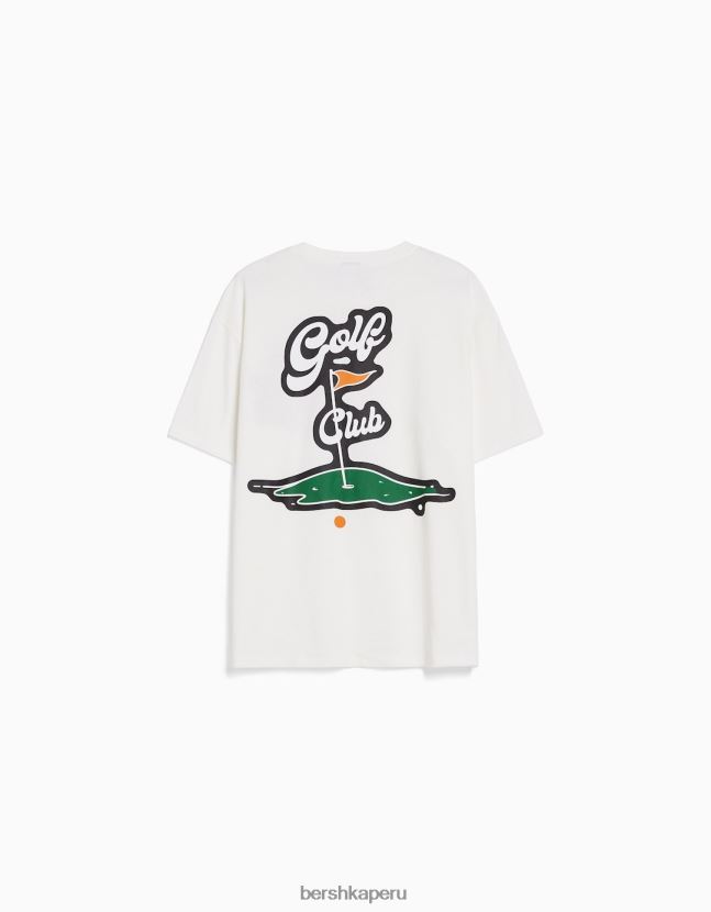 blanquecino Bershka hombres camiseta boxy fit de manga corta 806J6B2847