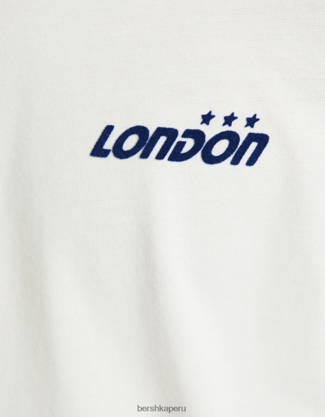 blanquecino Bershka hombres camiseta deportiva retro con mangas raglán cortas 806J6B2786