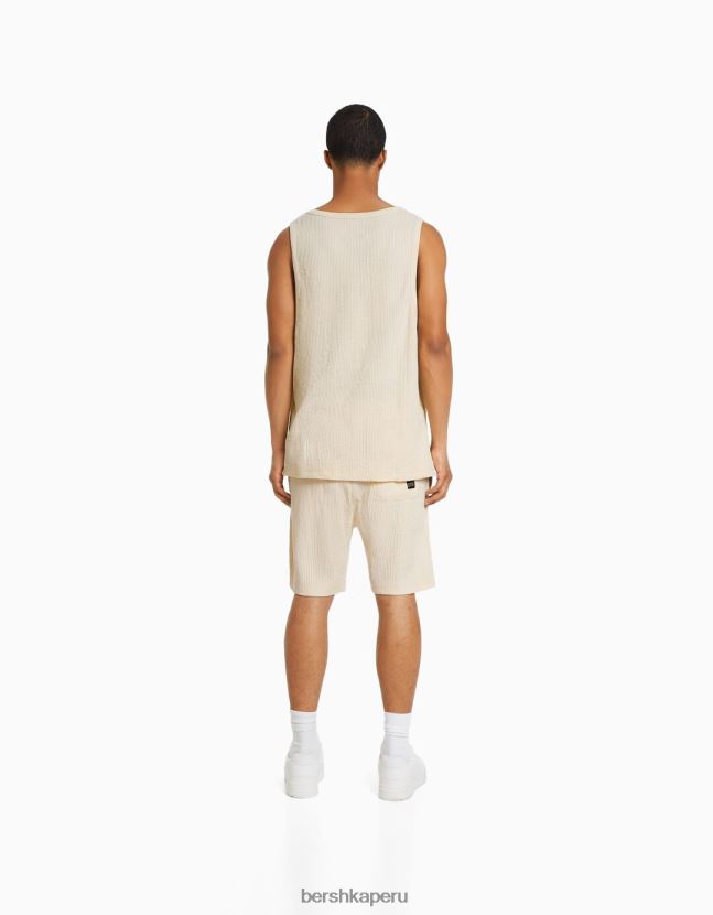 blanquecino Bershka hombres camiseta sin mangas estilo constructor 806J6B2838