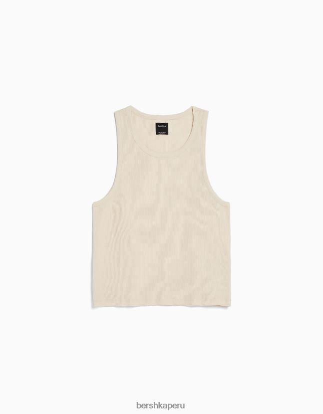 blanquecino Bershka hombres camiseta sin mangas estilo constructor 806J6B2838