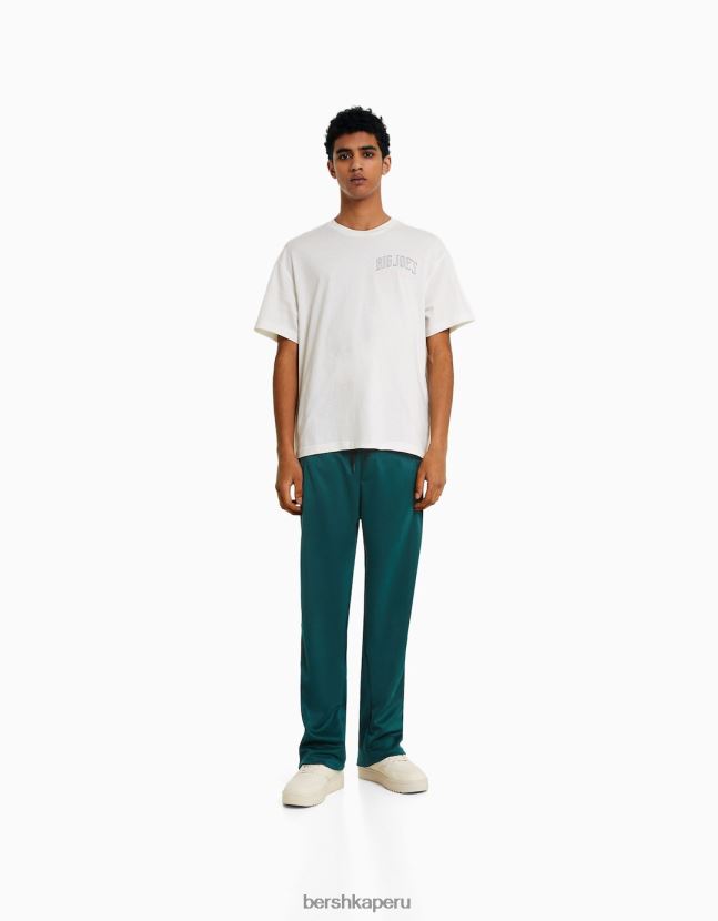 blanquecino Bershka hombres playera oversize de manga corta estampada 806J6B2831