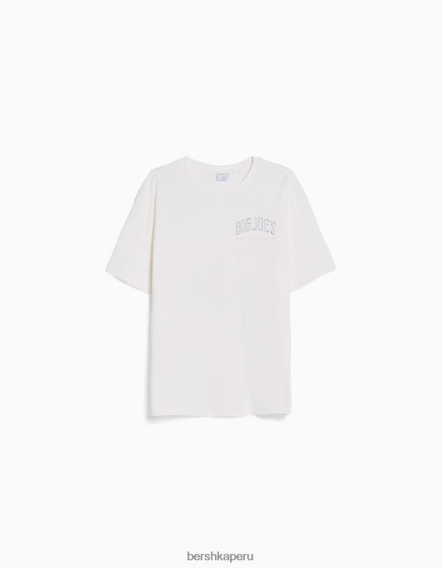 blanquecino Bershka hombres playera oversize de manga corta estampada 806J6B2831