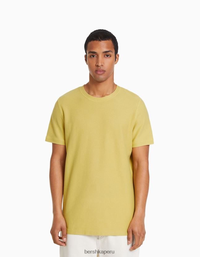 cal Bershka hombres camiseta texturizada de manga corta 806J6B2770