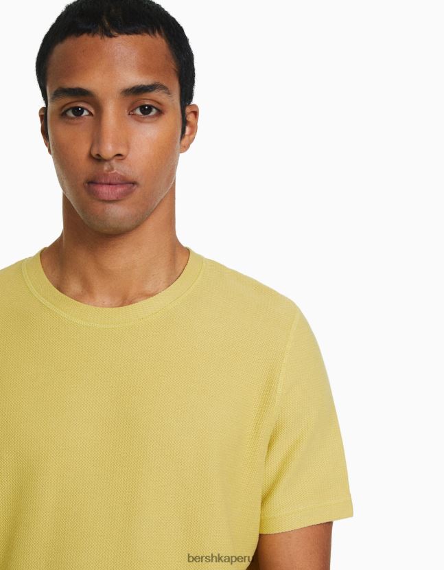 cal Bershka hombres camiseta texturizada de manga corta 806J6B2770