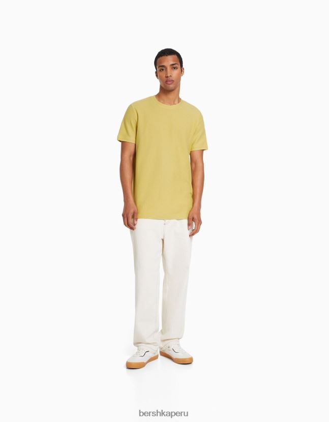cal Bershka hombres camiseta texturizada de manga corta 806J6B2770