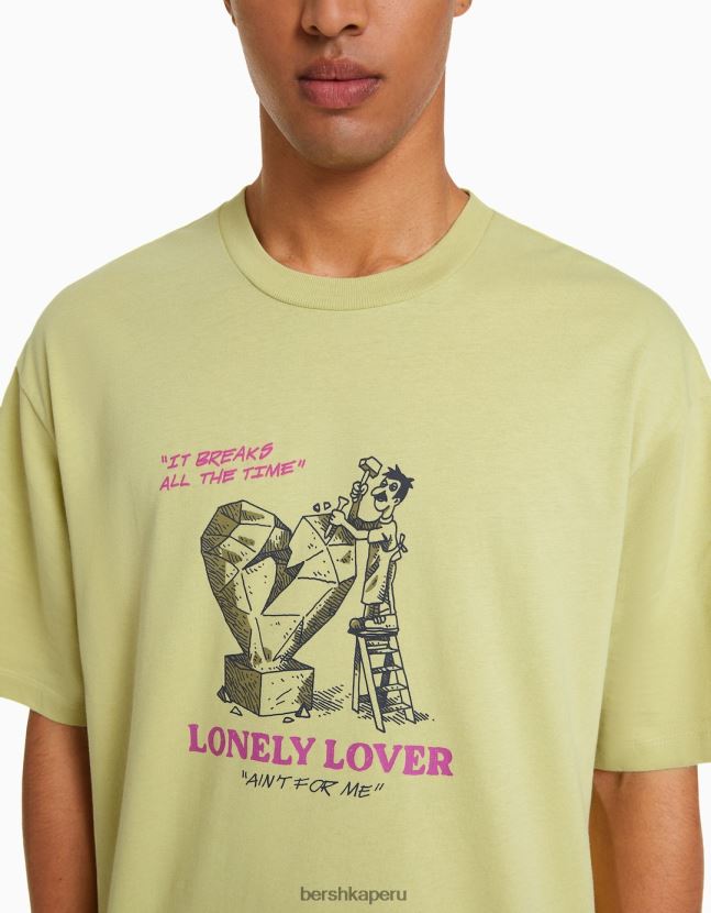 cal Bershka hombres playera de manga corta con estampado boxy fit 806J6B2815