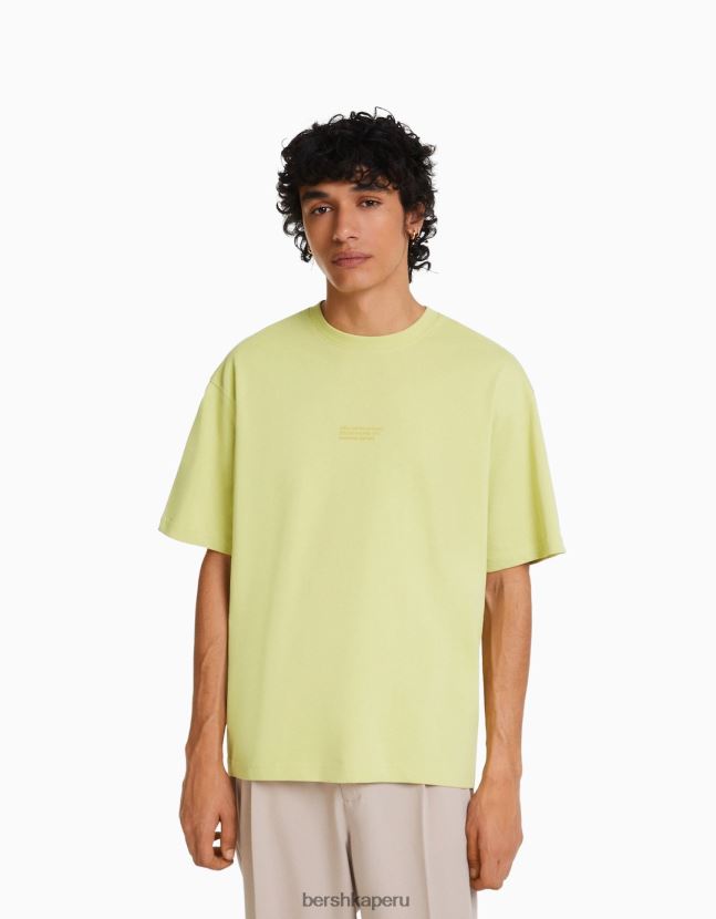 cal Bershka hombres playera oversize de manga corta estampada 806J6B2685