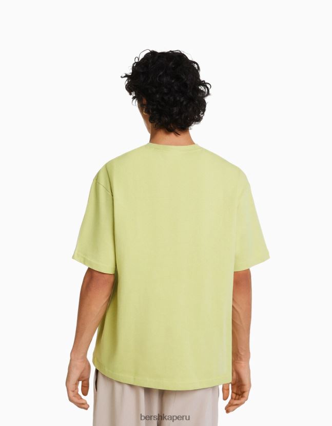 cal Bershka hombres playera oversize de manga corta estampada 806J6B2685