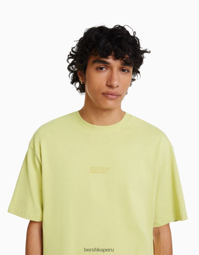 cal Bershka hombres playera oversize de manga corta estampada 806J6B2685