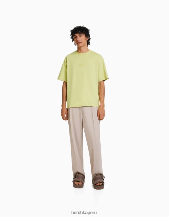 cal Bershka hombres playera oversize de manga corta estampada 806J6B2685