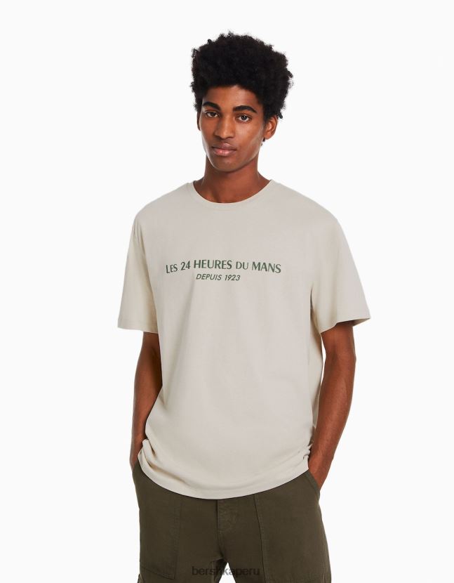 camello Bershka hombres Camiseta de manga corta 24h le regular fit 806J6B2817