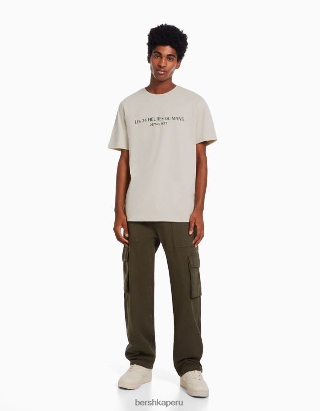 camello Bershka hombres Camiseta de manga corta 24h le regular fit 806J6B2817