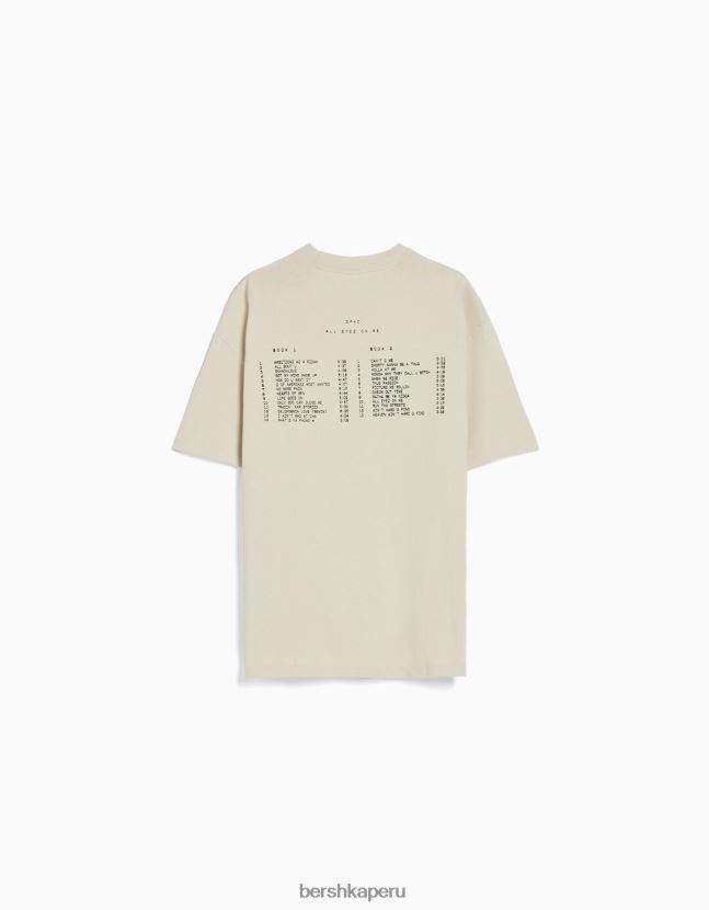 camello Bershka hombres camiseta de manga corta con estampado tupac 806J6B2723